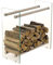 CLP Kaminholzregal/Kaminholzständer Dacio aus Klarglas I stabile Konstruktion I Holzlager I modernes Glasregal mit Bodenschonern, Farbe:Edelstahl, Größe:35x80x60 cm