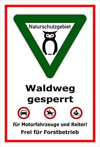 Melis Folienwerkstatt Schild Naturschutzgebiet Waldweg - 15x10cm - 3mm Aluverbund – 20 VAR S00359-037-B