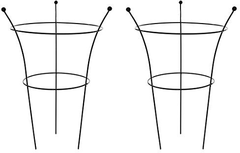 RUDDINGS WOOD Set of 2 x Three Leg Large Metal Peony Supports Ring Cages 83cm high x 52cm diameter Garden Herbaceous Flower Plant Cone Frames