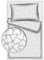 KiGATEX Baby Kinder Bettbezug Bettwäsche 2-TLG. 100% Baumwolle 40x60 + 100x135 cm mit Reißverschluss (Micky grau)