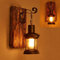 E27 Wandlampe Retro Massivholz Wandleuchte Kunst Eisen Laterne Antike Bar Cafe Restaurant Wandbeleuchtung Wohnzimmer Schlafzimmer Dekorative Beleuchtung Glas Innenwandleuchte (A)