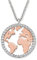 Engelsrufer Damen-Halskette mit Anhänger in Form Einer Weltkarte, aus 925er Sterling Silber, mit Zirkonia Steinen, Karabinerverschluss, Größe: 44 cm, ERN-World-BICOR-ZI