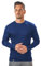 ALPIN LOACKER 100 Merino Langarmshirt Herren 230g/m2 I Feinste Merinowolle Unterwäsche I Langarm Wandershirt I Thermooberteil für Outdoor und Sport, Blau L