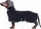 babepet Hunde Wintermantel mit warmem Fleece Futter, perfekt für Dackel, Outdoor-Hundebekleidung mit verstellbaren Bändern und Loch für Geschirr-Dunkelblau-M