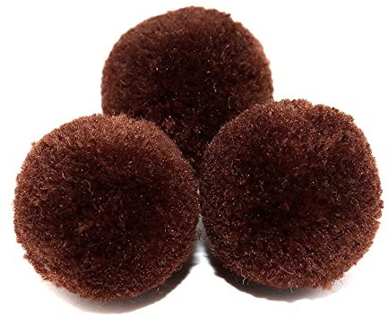 Duories Pompons zum Basteln,10 Stück 40mm Bunte Bommeln Bälle,Pom Poms für Kunsthandwerk,Pompons Bälle für Ostern,Weihnachten,Bunte Pompons für DIY Basteln Tischdekoration Geburtstagsdeko,Braun