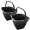 SAMMART 10L Faltbarer, rechteckiger, praktischer Korb/Eimer (Grey/Black (Set of 2))
