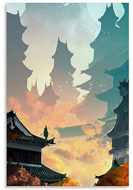 UMCHU Sekiro Game Minimal Art Poster Poster Dekorative Malerei Leinwand Wandkunst Wohnzimmer Poster Schlafzimmer Malerei,Wandkunst Bilddruck Moderne Familienzimmer Dekor 08x12inch(20x30cm)