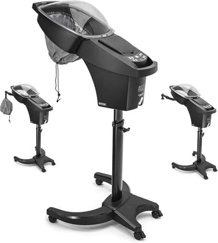 Elitzia Haar Dampfer Mikronebel Kopfhaut Detox System Liege-Stuhl Tisch Professionelles Werkzeug Haarpflege Salon SPA Friseursalon Shampooschüssel Nebel Kapuze Natürlich Schwarz Haar ET19192