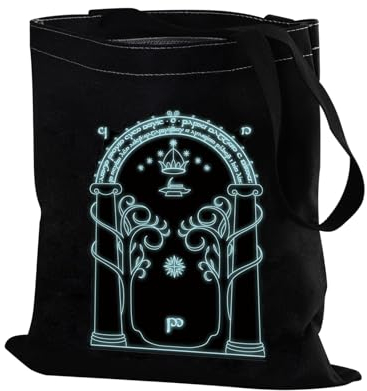 PXTIDY Lord Rings Inspired Tote Bag LO-TR Dwarf Doors Shoulder Bag Lord Rings Movie Gift Inspirational Movie Fans Gift