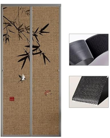 Magnetic Insulated Door Curtain Screen Doors Auto Closer Self Windproof Soundproof Door Screen For Air Conditioner Room Patio Bedroom(95x200cm)