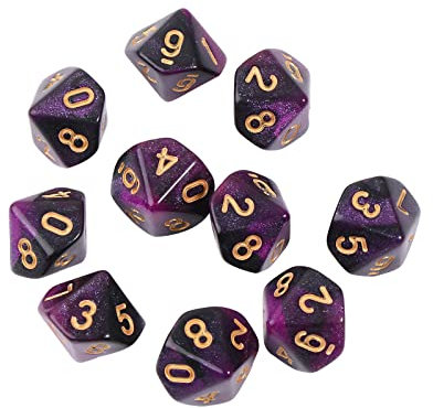 Bottone Mehrfarbig 10 Stück 10-seitige Würfel D10 Zum Spielen Von RPG Partyspielen Polyedrische Würfel Lustige Familien Pub Club Spielzubehör