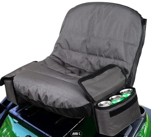 Rasentraktor-Sitzbezug mit Tasche, kompatibel mit John Deere, Cub Cadet, Craftsman, Kubota, Husqvarna, passend für Sitzrückenhöhen von 32,5-35,6 cm