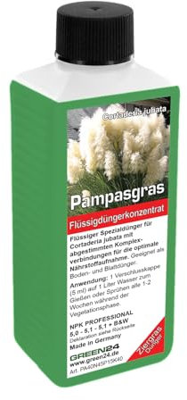 Pampasgras-Dünger NPK Cortaderia selloana Flüssigdünger 250ml für schnelles und starkes Wachstum