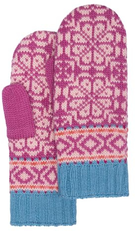 Moshiki | Damen Wollhandschuhe Fäustlinge Menaa| Mit Bio-Baumwollfleece gefüttert | 100% Wolle - Futter 100% Baumwolle (kbA) | One Size (Pink, One Size)