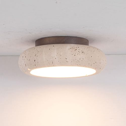 Jadssox Moderne LED-Deckenleuchte aus Stein, Deckenleuchte für den Flur, 19,8 cm, Holz, in der Nähe von Deckenlampen für Schlafzimmer, Treppenhaus, Eingangsbereich, Bauernhaus, 18 W, 3000 K