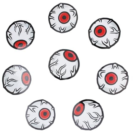 Cthulhu Horror Augen Sticker Set 8 Stück PVC Auto Aufkleber | Mystische Augenserie im Cosmic Horror Stil mit roten Details