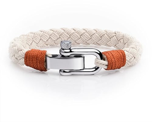 Uniqal | Segeltau Armband Herren & Damen | Maritimes Armband mit Edelstahlschäkel | Robust & Wasserfest, Geschenk für Sie & Ihn | Nautisch bracelet