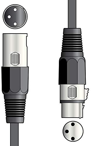 QTX Professional DMX Lighting Leads XLR Plug to Socket 6.0m