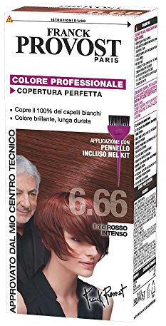 Franck Provost Colorazione Permanente Capelli, Tinta Copertura Ottima, Colore Professionale, 6.66 Rosso Intenso