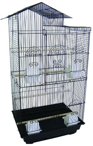 YML 18-Inch by 14-Inch Tall Villa Top Bird Cage, Black