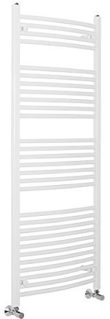 Warmehaus Contemporary Curved Heated Bathroom Towel Rail Radiator Rad 1500 x 600 - White