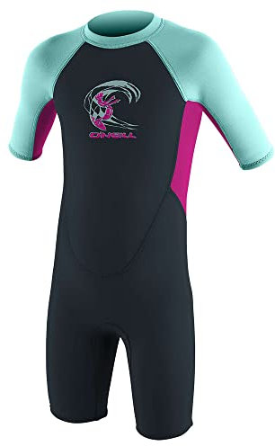 O'Neill Kleinkind - Neoprenanzug Toddler Reactor-2 2mm Back Zip S/S Spring - Girls, Farbe:Slate/Berry/Seaglass, Groesse:3