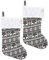 HEITMANN DECO 2er Set Nikolausstiefel zum Befüllen und Aufhängen - Nikolaus-Strumpf - grau/weiß mit weihnachtlichem Muster