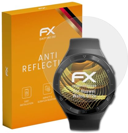 atFoliX Película Protectora compatible con Huawei Watch GT2e Lámina Protectora de Pantalla, antirreflejos y amortiguadores FX Protector Película (3X)