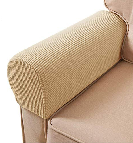ESRISE Armlehnen-Stuhlbezüge, Stretch-Sessel, Couch, Armlehnenbezug, rutschfest, Spandex, Polyester, Sofa-Stuhl-Armkappen, Schonbezüge für Möbelschutz, 2er-Set (Khaki)