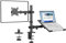 PUTORSEN Monitor Halterung mit Laptop Arm für 17 bis 32 Zoll LCD LED Bildschirm & max. 17 Zoll Notebook, Neigbare Drehbare Monitor Laptop Halterung, VESA 75x75-100x100mm, 2 Montageoptionen