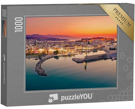 puzzleYOU: Puzzle 1000 Teile „Der alte venezianische Hafen von Rethymno Stadt, Insel Kreta, Griechenland“ – aus der Puzzle-Kollektion Kreta