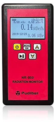 Geigerzähler, LCD Display Radioaktiver Detektor Messgerät mit Haushaltstester Geigerzähler β Y, Schallvibrationen Licht Dreifachalarm Röntgen Tester Dosimeter Nuklearstrahlungsdetektor(NR-950)