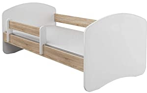 BDW Kinderbett mit Matratze - NEU, 140/160/180/190 Kinder (Eiche Sonoma, 200x90)