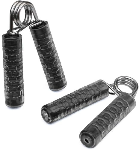 Sporttrend 24® 2er Set Fingerhantel Schaumstoffgriff oder Kunststoffgriff | Handmuskeltrainer, Unterarmtrainer, Steigerung der Griffkraft (Schwarz, Kunststoff)