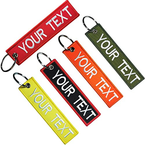misscase Porte-clés de Broderie Personnalisée, 1pcs accessoires de porte - clés de voiture personnalisés, porte clé personnalisé double face Pour moto homme femme sac à dos voiture ATV (Regular)