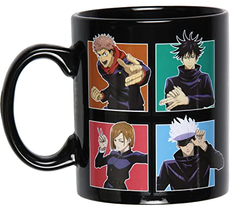 JUST FUNKY Jujutsu Kaisen Anime Manga Multi Character Grid 16 OZ. Ceramic Coffee Mug Tea Cup
