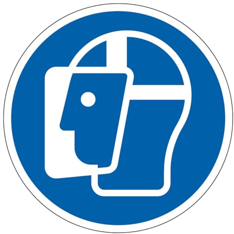 M013 - Visière de protection obligatoire - Panneau et Signalétique d'obligation - Dimensions au choix - Norme ISO 7010