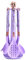 UXIYI 7pcs Ustensiles de cuisine Set Ustensile de cuisine en silicone avec support rotatif, Ensemble de spatule d'outils de cuisine, serveur de pâtes, Selle de soupe, Cuillère solide,Violet