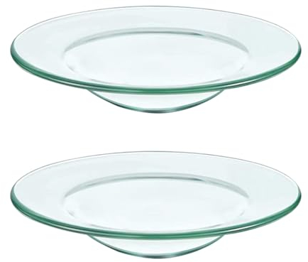 WOFASHPURET Aromaterapia Plato De Vidrio, Platos Calentadores De Aceite De Repuesto, Plato Calentador De Cera Y Tartas, Bandeja Redonda De Cristal para Calentar LáMpara De Aromaterapia (2 Unidades)