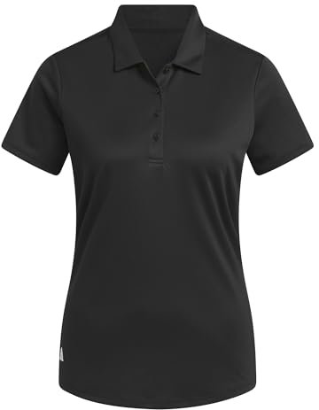 adidas Damen Women's Solid Performance Short Sleeve Polo Shirt, Black, XXL