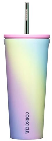 Corkcicle - Insulated Tumbler with Lid and Straw, Rainbow Unicorn, 24 oz, Reusable Water Bottle Keeps Drinks Cold for 12 Hours, Hot 5 Hours, Cup Holder Friendly Tumbler and