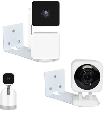 Camera Mount Compatible with Ring Pan-Tilt Indoor Cam(2024 Release), WYZE Cam Pan V3, Blink Mini Pan-Tilt, Eufy E220, Ring Indoor Cam 2nd Gen, Google Nest Cam Battery, Metal, 2Pack