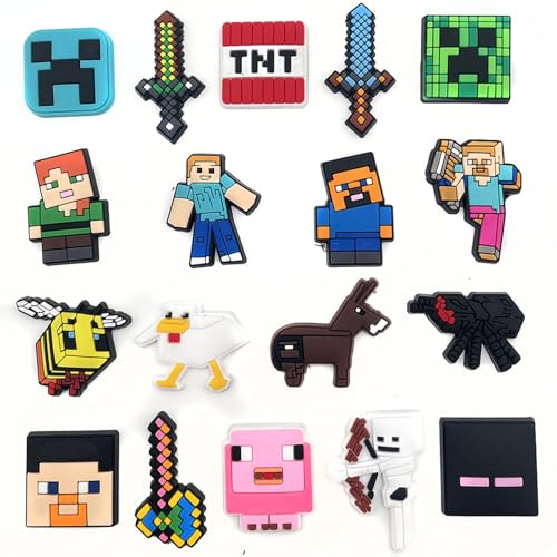 Gaming Shoe Charm,18 PCS Shoe Buckle Accessories Shoes Decorations DIY Decorative Shoe Buckles PVC Shoe Charms Sandal Decorative Accessories Cartoon PVC Ornament (18PCS)
