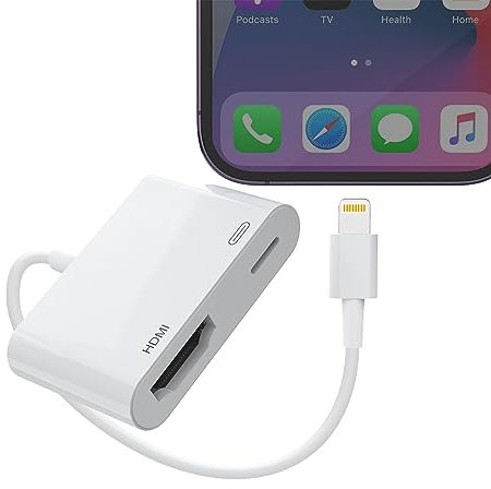 Lightning to HDMI Adapter for iPhone[Apple MFi Certified], Digital AV Audio Dongle,1080P Sync Screen Cable with Lightning Charging Port for iPhone 14/13/12/11/ X/ 8/7/ iPad on HDTV/Projector/Monitor