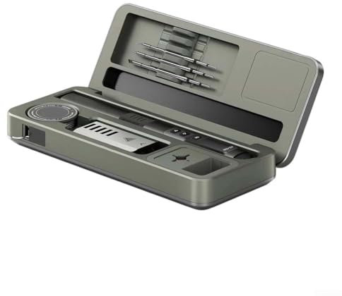 Saldatore intelligente HS-02, scatola di immagazzinaggio mobile Saldatore Set con potenza 100W e controllo della temperatura Riscaldamento rapido (HS-02B Standard)