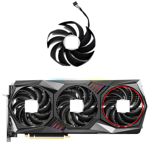 YUNHUOZ Ventilateur de Carte Graphique MSI PLD09210S12HH 90 mm 4 Broches pour GeForce RTX 3080, Ti, 3060, 3070, 3090, Gaming X Trio(C Fan)