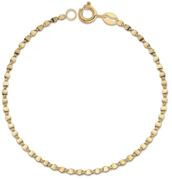 LAMUR Armband aus 585er-Gold, Goldarmband für Damen, Damenschmuck (Valentino, 2 mm breit, 21cm lang)