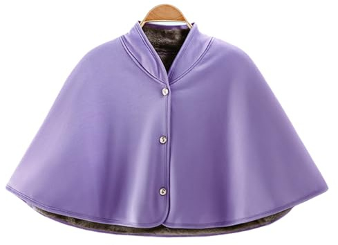 GoldeneAmeisen Mantella Invernale Donna,Mantella Lana Donna Invernale,Mantella Pile Donna Casa,Mantella Invernale Corta in Pile Termico più Caldo,Scialle con Fodera in Pile per Spalle da Donna
