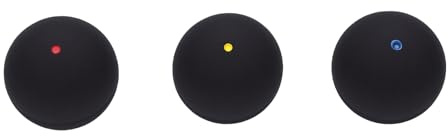 POENVFPO Set di Palline da Squash, Palline da Squash in Gomma con 3 Livelli di velocità, Punto Blu Rosso Giallo, Percorso di Volo Affidabile Ad Alto Rimbalzo per Allenamenti e Giocatori (3PCS)