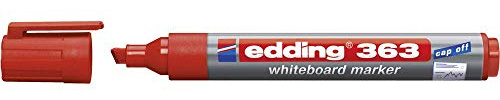 edding 363 Whiteboardmarker - rot - 1 Whiteboard Stift - Keilspitze 1-5 mm - Boardmarker abwischbar - für Whiteboard, Flipchart, Magnettafel, Pinnwand, Memoboard - Sketchnotes - nachfüllbar